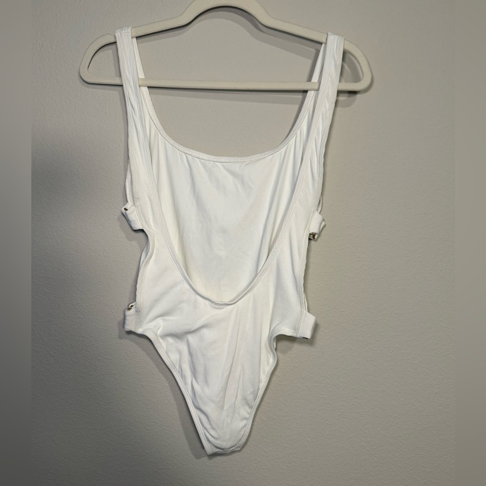L*Space Classic White Ribbed One-Piece Swimsuit for women - Picture 3 of 7